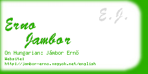 erno jambor business card